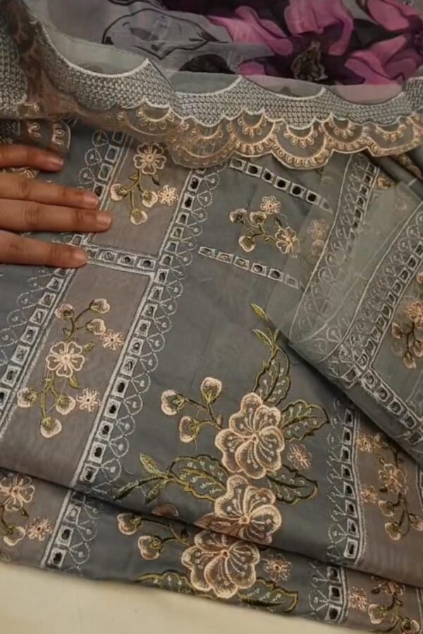 Grey Fully Embraided Chicken 3 Piece Suit