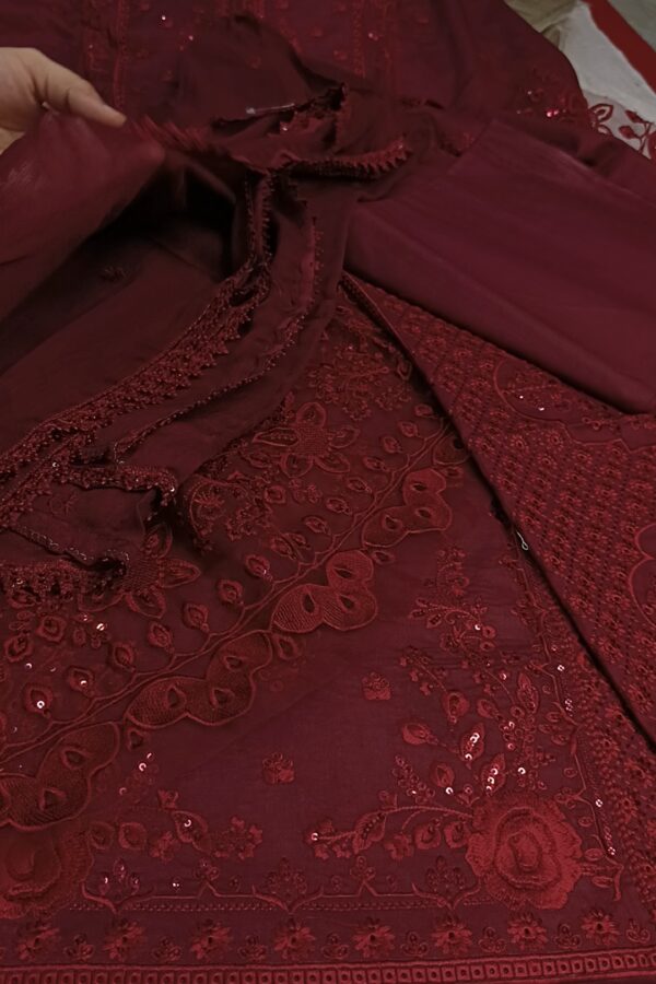 Qalamkar Luxury lawn Mehroon Qalamkar Luxury lawn Mehroon