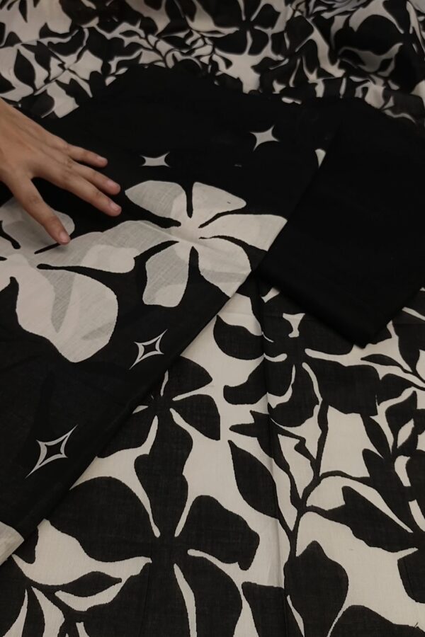 Black and white pure lawn