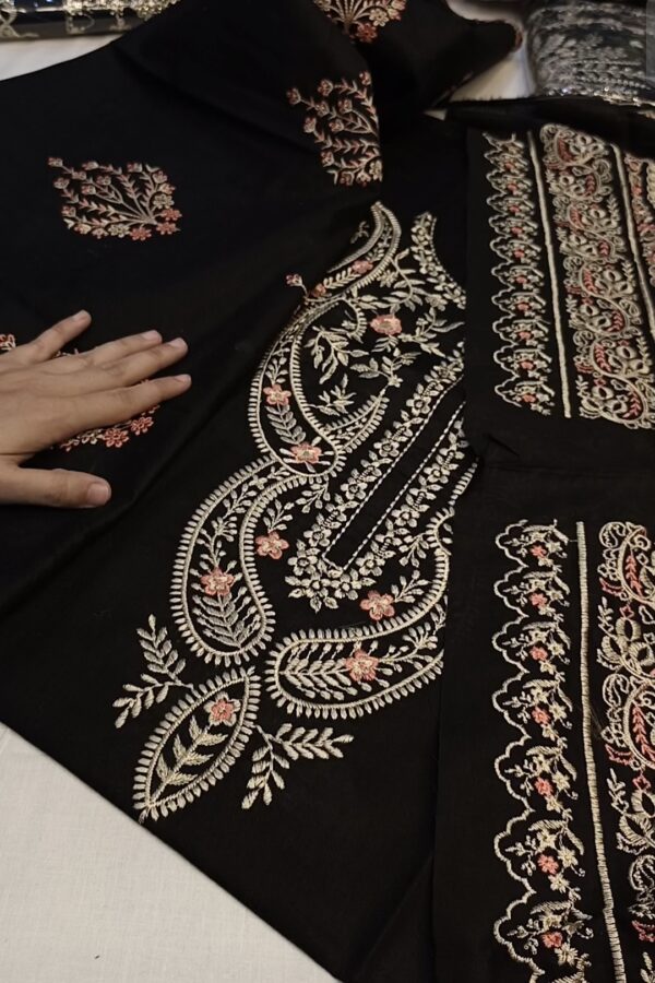 Black Farshi Embroidered Shalwar Suit