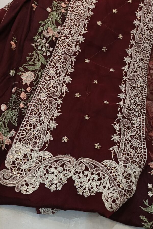 Jazmine mehroon luxury lawn