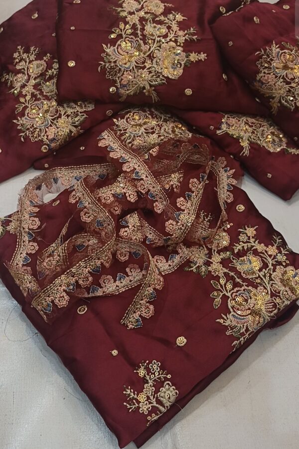 Ethnic Mehroon Farshi Shalwar Suit