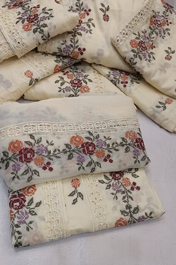 White Bareeze 3PC pure lawn