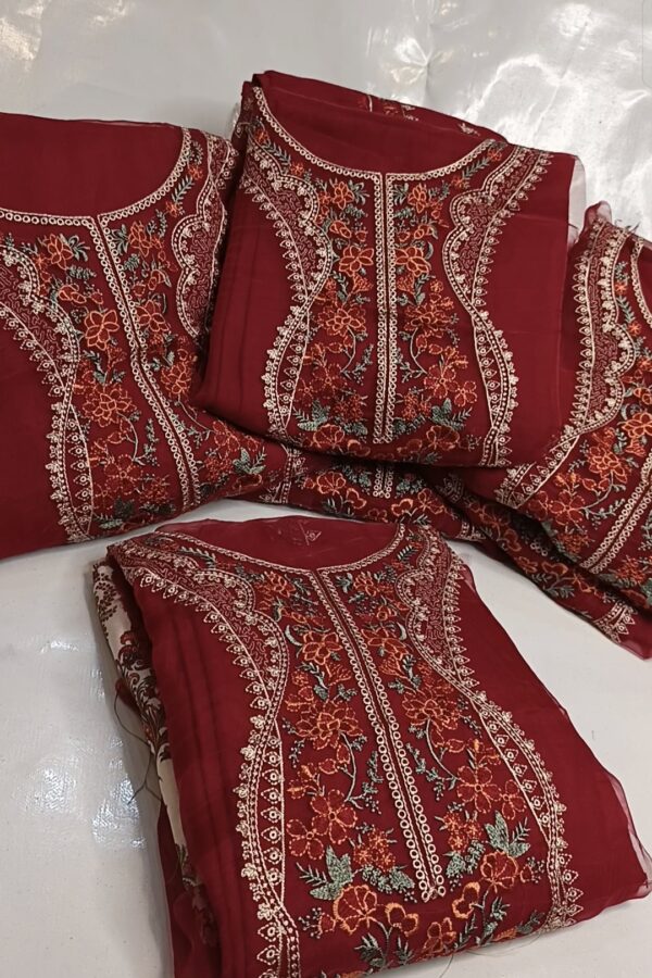 Mehroon 3 pc wool dress