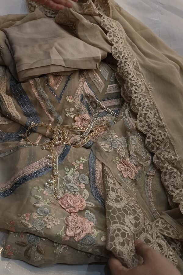 Maria B mukesh mouse pure chiffon 3PC